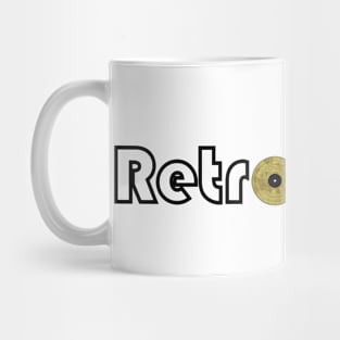 Black Retro Text Gold Vinyl Record Mug